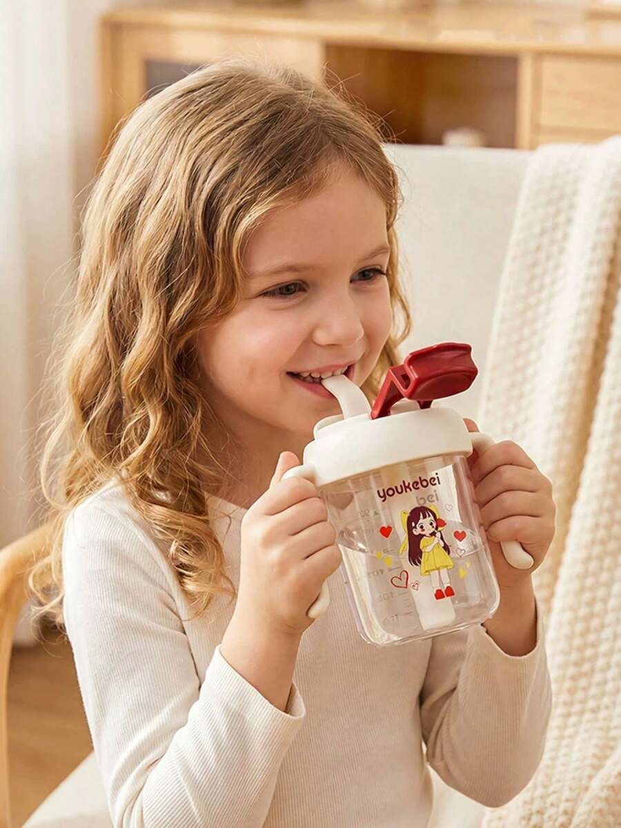 1pc 280ml Baby Water Cup, 3-In-1 Drinking Mode, Leak-Proof & Anti-Drop, Cute Cartoon Cup For Boys & Girls - Multicolor - View 1