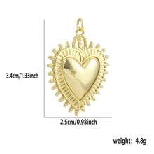 1pc Copper Asymmetrical Heart & Sun Pendant DIY Bracelet Necklace Anklet Charm, Niche Layering Accessory For Best Friends, Valentine's Day, Beach Vacation, Coworker Gift, Mother's Day - Multicolor - View 26