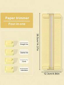 Juego portátil de 4 en 1 de cortador de papel, cortador de papel multifunción creativo mini con 4 cuchillas, adecuado para estudiantes, cortar fotos, documentos, manualidades, hogar y oficina, de vuelta a la escuela, útiles escolares - Multicolor - Ver 14