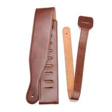 Correa de guitarra de cuero genuino, duradera y ajustable, adecuada para guitarra eléctrica y bajo, accesorio universal para instrumentos musicales G99D - Marrón claro - Ver 3