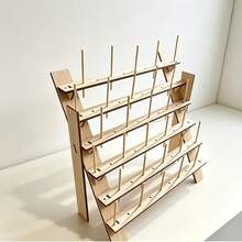 木製線軸收納架－線材儲存、縫紉線架、縫紉、拼布、刺繡與編織用線軸架（含 30 根木製木栓） - A - 查看 6