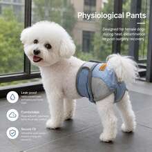 Pet Sanitary Panties Dog Diapers For Female Dogs In Heat Anti-Harassment Large Dog Pet Diapers Pet Supplies - Baby Blue - View 4
