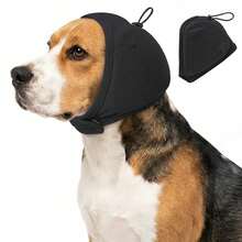 Dog Ear Muffs - Anti-Shake Ear Wrap & Quiet Calming Hoodie, Adjustable Head Cover, Relieves Noise & Anxiety, Hematoma Protection During Grooming, Bathing, Blow-Drying, Fireworks (Blue, Size S) - Multicolor - View 12