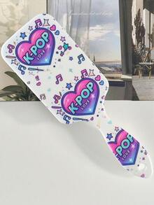 BEATURE 音樂符號愛心 K-Pop 圖案氣墊梳，頭皮按摩梳，防靜電，耐用 ABS 手柄，尼龍刷毛，適合所有髮質，高品質氣墊梳 - Music Note Love - 查看 12