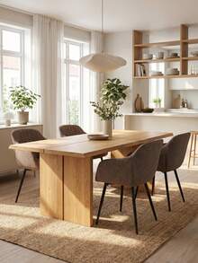 Goeurvant Contemporary Vertical-Stripe Upholstered Dining Chairs With Armrests & Metal Legs For Dining Room, Kitchen, Living Room - Set Of 2 / Set Of 4 / Set Of 6--Mocha Brown-Textured Fabric - Mokka - 查看 2