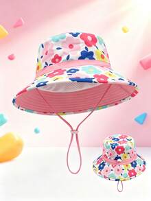 1pc Personalized Floral Bucket Hat With Windproof Cord, Unisex Outdoor Sun Hat, Drawstring Closure, Lightweight, Casual Style, Ideal For Spring/Summer Outdoor Activities, Hiking And Leisure Outings, Customizable Embroidery Name/Letter - Multicolor - View 7