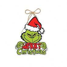 The Grinch Christmas Decorations, Small Door Ornaments, Creative Decor, Scene Decoration, Party Favors - Multicolor - View 6