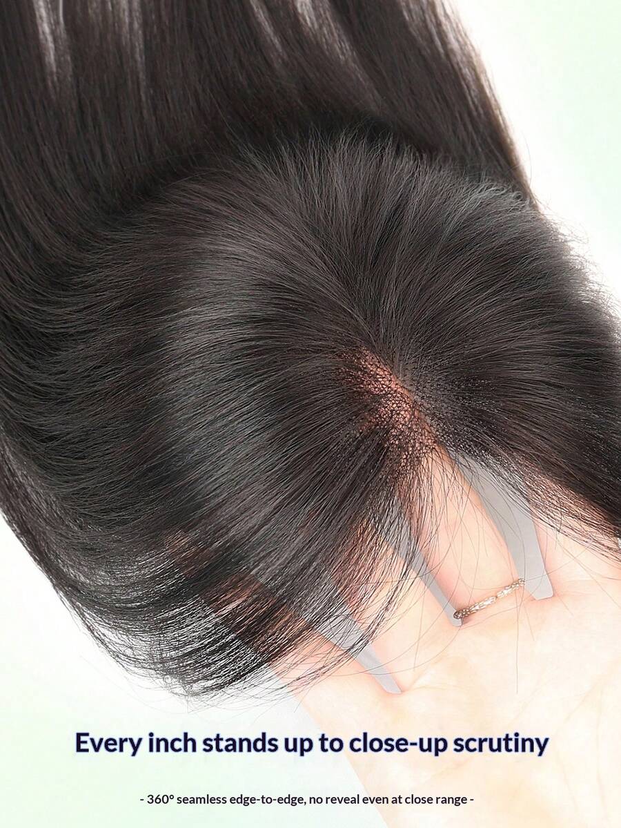Synthetic Hair Top Natural-Looking Invisible Hand-Woven Seamless Clip-In Bangs Hair Piece Hair Clip For Women, Halloween