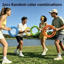 2PCS/4PCS Hollow Flying Rings (Disc-Shaped), Durable Polypropylene Frisbees-Lightweight And Easy To Carry, Resistant To Outdoor Drops And Wear, Available In Four Colors, Perfect For Outdoor Sports And Games,Yard Games - Multicolor - View 3