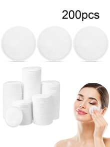 200/100/50pcs Reusable Round Makeup Remover Pads, Soft, Low-Irritation, Suitable For Face, Eyes, Skin Care And Makeup Removal - Multicolor - View 6