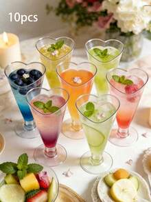 1/10/30 buah Gelas Martini Plastik Elegan 5oz, Dapat Digunakan Kembali, Untuk Pernikahan, Hari Valentine, dan Pesta Lainnya - MultiWarna - View 12