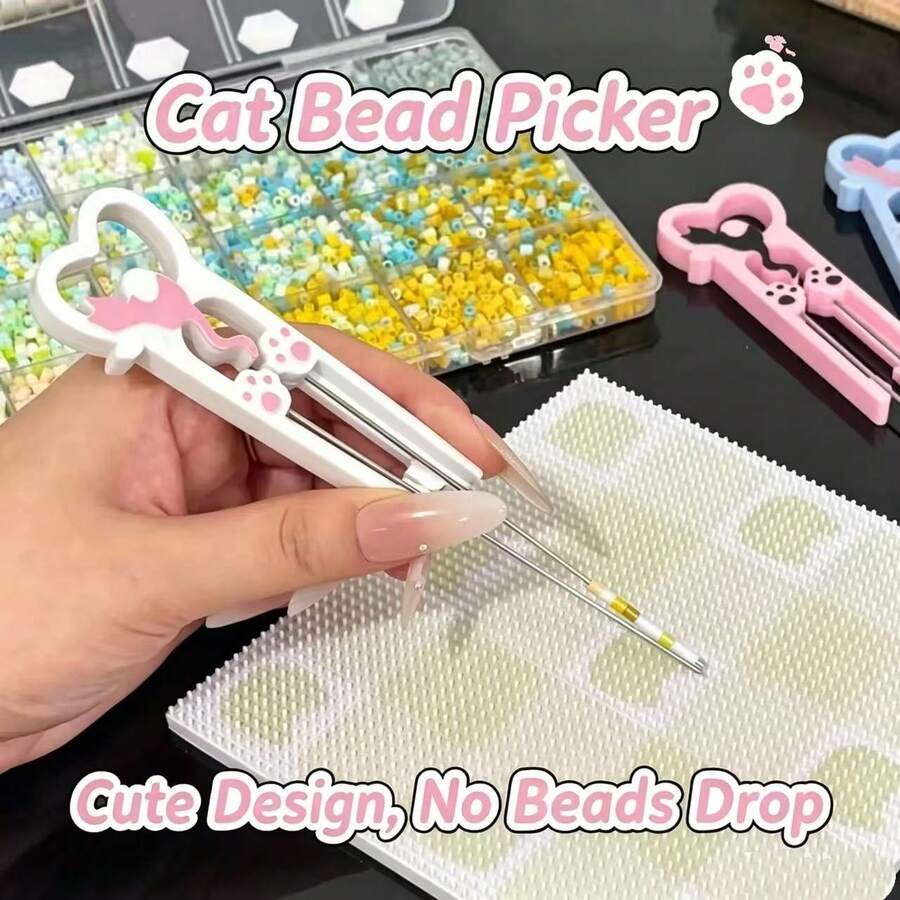 Super Cute Double Needle Cat DIY Perler Bead Pen, Perler Bead Dedicated Pen, Perler Bead Needle, Perler Bead Needle Auxiliary Tool - Multicolor - View 1