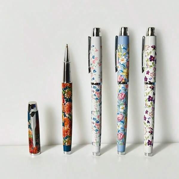 6pcs Set (5 Refills + 1 Metal Ballpoint Pen), Highly Attractive Signature Pen, Best Ballpoint Pen Gift Set For Men And Women, Professional, Executive Office, Fancy Pen