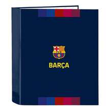 ملف FC Barcelona 1st Kit 26/27، 4 حلقات دائرية 40 مم، ظهر عريض 60 مم، أغلفة صلبة، ملف مدرسي متين للعودة إلى المدرسة، مقاس 27x6x33 سم - مجلد ذو غلاف عريض - مشاهدة 2