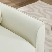 White 1 Seat Faux Leather Sofa - Nordic Retro Armchair - White 1 Seat - View 4