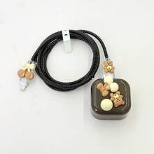 5pcs/Set Milk Tea Bear Cherry Style Apple Data Cable Protector Sleeve Compatible With UK 20W Charger Protective Case Prevent Breakage - Multicolor - View 5