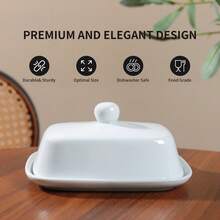 Ceramic Butter Dish With Lid, Keeps And Fresh, Durable Butter Tray For Daily Home Use, Dishwasher And Refrigerator , Kitchen Home Gift - View 3