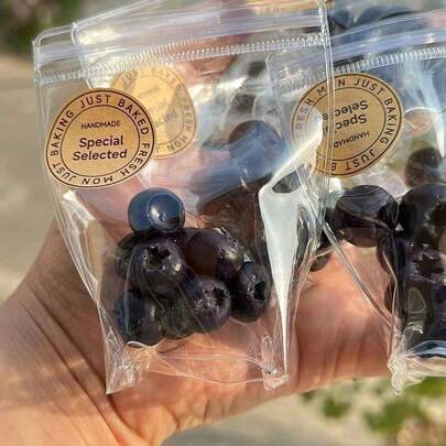 6/12pcs(6pcs/Pack) Realistic Blueberry Squishy: Soft TPR Slow Rising Fruit Figurine & Backpack Charm
