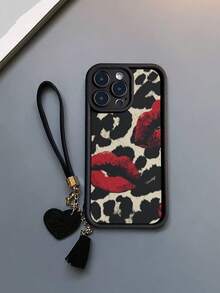 Lip Art 新款高端溝紋親膚厚實防摔彩繪手機保護殼，附皮革愛心手繩 DIY 手機掛飾、皮革繩流蘇吊飾短腕帶掛飾，適用 17 Pro/17 Air/17/17 Pro Max/16/11/16 Pro/16 Plus/16 Pro Max/16e/15 Pro Max/13/14/12/XS/XR/7G/8P - 彩色 - 查看 5
