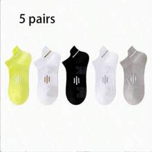 1/5/10 Pasang Kaos Kaki Pendek Olahraga Unisex Musim Semi/Panas, Kaos Kaki Lari Kebugaran Harian, Kaos Kaki Jaring Bernapas dan Menyerap Guncangan - MultiWarna - View 10