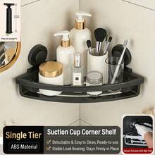 KOEMO 1pc Vacuum Suction Cup Triangular Storage Rack, Bathroom Shelf, Corner Bathroom Organizer, Bathroom Storage Rack, Bathroom Wall-Mounted Shelf, Space-Saving, Easy Installation Without Drilling, Equipped With Removable Suction Cups, Sturdy Triangular Design Won't Damage Walls, Suitable For Shower, Bathroom Or Smooth Tile Walls. - View 15