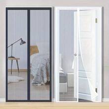 Black Magnetic Middle Split Door Curtain, Mosquito Screen Curtain, Home Self-Install Mosquito Net, No Drilling Required, Easy Installation, Summer Use - Magnetic Door Curtain - View 11