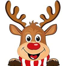 1/2/3PCS Durable Washable Heat Transfer Vinyl, Cartoon Red Nose Rudolph ...