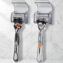 2 Packs Waterproof Self-Draining Toothbrush & Razor Holder, Wall-Mounted Bathroom Storage Organizer - 2pcs Razor Holder - View 4