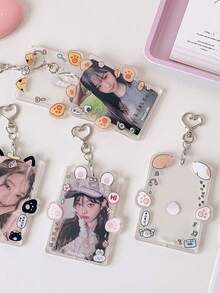 1 PC Cute Animal Card Set, 3-Inch Protective Set, Star Chaser Small Card Display Set, Student ID Set, Pendant, Back To School - Multicolor - View 6