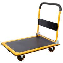Foldable Platform Truck Dolly - Push Cart W/ 330 Lb Capacity - Yellow - View 7