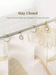1/10pcs Bathroom Shower Curtain Rings, Rust-Proof Shower Curtain Hooks, Round Decorative Shower Curtain Rings And Hooks, Metal Shower Curtain Rings, Inner Diameter 2 Inches (Approx. 5cm), (Gold, Silver, Black) - Multicolor - View 5