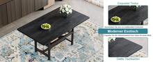 Rectangle Dining Table Industrial Style Walnut Finish, Seats 4-6 People, With Shelf And Black Metal - 黑色 - 查看 11