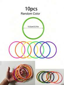 30pcs/10pcs/2pcs Juego de Lanzamiento de Aros de Plástico Multicolor, Aros de Carnaval, Para Juegos de Práctica de Velocidad y Agilidad, Juegos de Jardín y Patio al Aire Libre, Juegos de Despedida de Soltera, Regalos de Fiesta de Cumpleaños y Vacaciones de Carnaval, Accesorios de Fiesta de Festival de Playa y Césped (Colores Aleatorios) - Multicolor - Ver 14