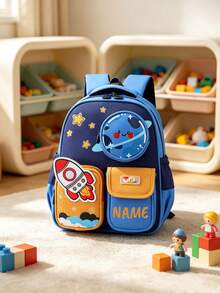 1pc Personalized Back To School Fashionable Cute Cartoon Rocket, Candy, Flower Theme Backpack With Mini Coin Purse, Zipper Closure Nylon Material, Adjustable Shoulder Strap, Hand-Carry, Suitable For School, Shopping, Daily Outings, Outdoor Trips. Birthday Gift, Backpack - Multicolor - View 19