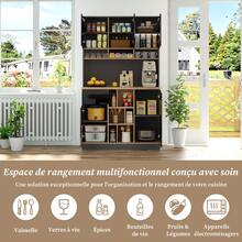 Modern White Sideboard - Adjustable Shelves - Black and Natural - View 6