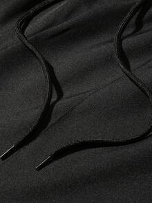 Women's Casual Straight Leg Pants With Elastic Drawstring Waist And Front Pockets, Relaxed Everyday Trousers - Black - View 8