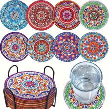 5D DIY Diamond Painting Coaster Set, Beginner, Adult Painting Crafts And Sewing Supplies, Suitable For Home Decor, Wedding Accessories And Party Favors, Thanksgiving, Back To School Gifts - Upgraded Model C - View 9