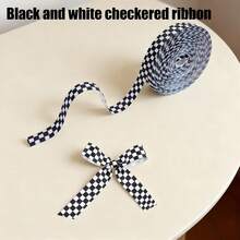 1Roll Black & White Plaid Ribbon, Suitable For Racing Theme Decoration And Gift Wrapping, Suitable For Christmas, Valentine's Day, Wedding, Gift Wrapping, Holiday Art Design, Multi-Purpose Decorative Ribbon, Perfect Choice For Thanksgiving - Multiple Styles - View 10