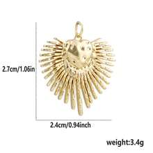 1pc Copper Asymmetrical Heart & Sun Pendant DIY Bracelet Necklace Anklet Charm, Niche Layering Accessory For Best Friends, Valentine's Day, Beach Vacation, Coworker Gift, Mother's Day - Multicolor - View 15