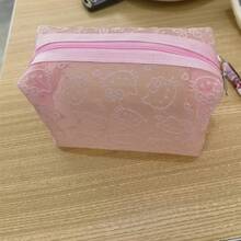 SANRIO All Cat Embossed Transparent Mesh Makeup Bag, Wide Zipper Opening For Easy Access, Lightweight Mesh Material Doesn't Add To Bag Weight, Suitable For School Daily Touch-Ups And Weekend Travel Makeup Storage - Multicolor - View 7