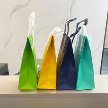 5 Pieces Multicolor Blank Fabric Hand Tote Organizer Bags, Portable Reusable Handheld Storage Pouches For Holiday Travel Wedding Party Small Item Decor Packaging - View 4