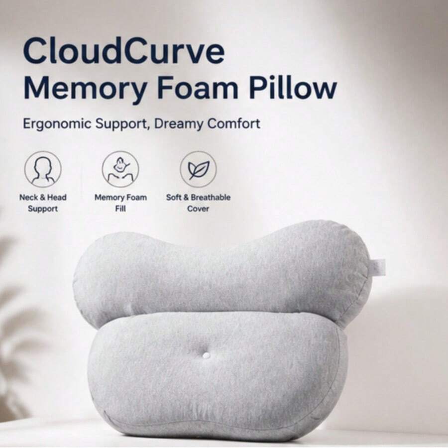 1 Pc Split Combined Butterfly Memory Foam Pillow, Pressure Relief Cervical Lumbar Support Multi-Functional Spine Support Pillow - Multicolor - View 1