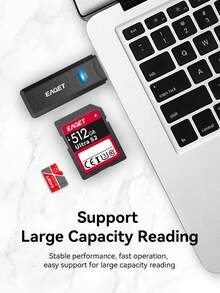 EAGET Dual Slot SD TF Card Reader Portable USB 2-In-1 Memory Card Adapter For Dash Camera PC Notebook - View 3