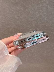 2件組 [銀色 + 玫瑰金] 奢華電鍍銀水鑽閃亮蘋果手機殼，適用於Phone17promax/17pro/17/16promax/16/16pro/16plus/15/15promax/15pro/15plus/11/12/13/14promax/12pro/12promax/13pro/13promax/7plus/14pro/14promax/14plus，軟殼全包防摔保護殼，極簡風 - 2個套裝[玫瑰金+銀色] - 查看 9