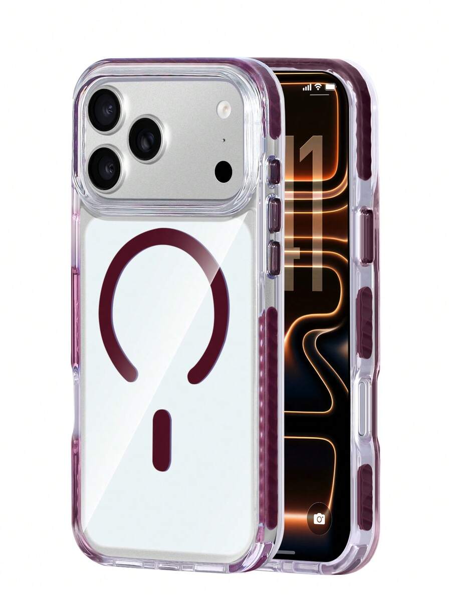 Koolife 1 buah Casing Pelindung Ponsel Transparansi Tinggi 2.0mm dengan Pengisian Daya Nirkabel Magnetik, Dudukan Lubang Tali yang Dapat Dilepas, Inlay Warna Samping, Bingkai Lensa Epoksi Cetakan Satu Bagian, Casing Pelindung Ponsel Cakupan Penuh Kompatibel dengan iPhone 18 Pro/18 Pro Max/17 Pro Max/Apple 17/Apple 17 Pro/Apple 17 Air/16/16 Pro/16 Plus/16 Pro Max/Apple 11/11 Pro/11 Pro Max/Apple 12/12 Pro/12 Pro Max/13/13 Pro/13 Plus/14/14 Pro/14 Plus/14 Pro Max/15/15 Pro/15 Plus/15 Pro Max