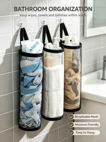 1pc Kitchen Storage Organizer Plastic Bag Trash Bag Hanging Storage Bag Wall-Mounted Shoe Cover Storage Bag Wall-Mounted Storage Rack, Suitable For Kitchen, Behind Door Storage, Kitchen Organization, Kitchen Essentials, Kitchen Accessories, Bathroom Accessories, Home Kitchen Tools, Kitchen Decor - Multicolor - View 5