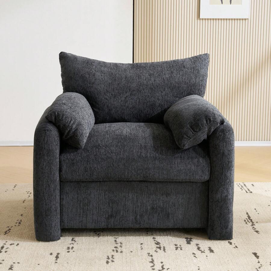 Modern Chenille Sofa - Grey 1 Seat - Comfortable And Stylish - Grey 1 Seat - View 1