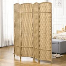 HOMCOM Room Divider, 4 Panel Folding Privacy Screen, 5.6' Tall Freestanding Wall Partition For Home Office, Bedroom, Nature Wood-XY927424 - 1 - View 8