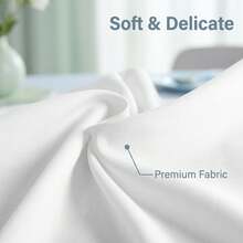 1pc White Wrinkle-Resistant Polyester Tablecloth - Suitable For Halloween, Christmas, Birthday Party Decoration, Outdoor Picnic, Wedding, Camping, Kitchen - White - View 12