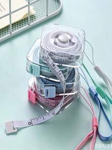 2m/6ft 可愛迷你軟捲尺，便攜式可伸縮鎖定機制，清晰公分/英吋刻度，適用於裁縫、居家、腰圍、胸圍、身高測量，耐用易收納，可擦拭透明外殼附掛環 - 升級款 - 查看 9